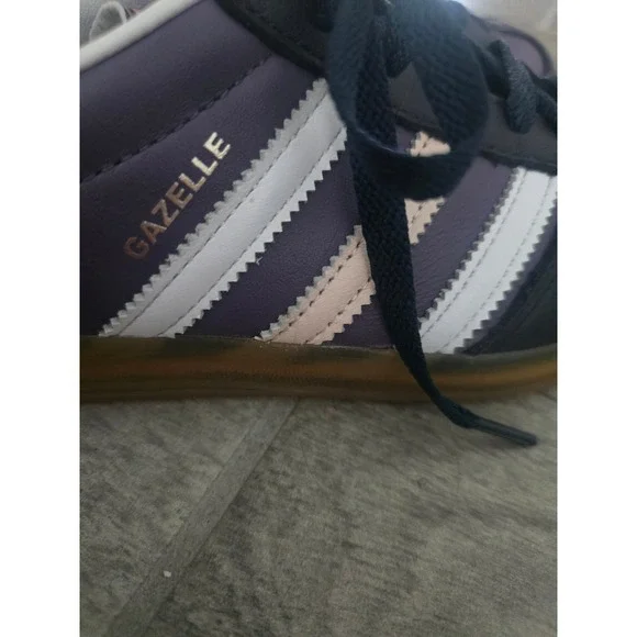 Adidas Gazelle Indoor Shadow Violet Purple Leather Sneakers Unisex 7.5 / 8.5 - Picture 3 of 8